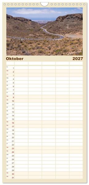 Produktbild: Familienplaner 2027 - Gran Canaria - Extrabreite Landschaften mit 5 Spalten (Wandkalender, 21 x 45 cm) CALVENDO