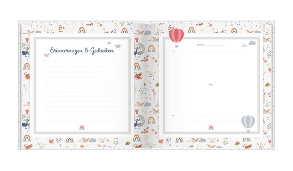 Produktbild: Babyalbum mit Fensterausschnitt f&uuml;r das 1. Lebensjahr zum Eintragen der sch&ouml;nsten Momente und Erinnerungen mit Platz f&uuml;r Fotos | f&uuml;r M&auml;dchen