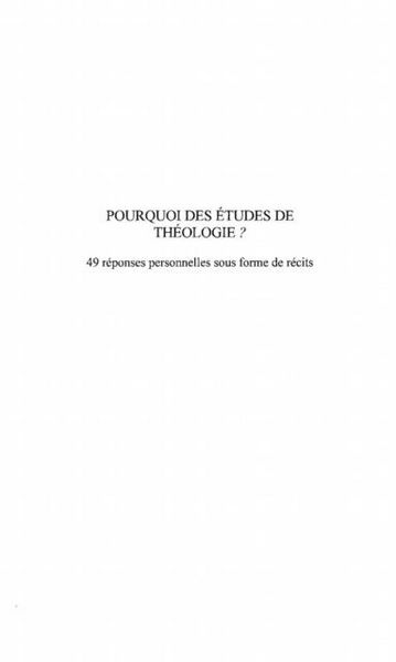 Produktbild: Pourquoi des etudes de theologie?