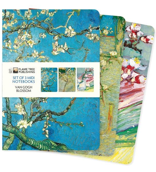 Produktbild: Dreier Set Mittelformat-Notizb&uuml;cher: Vincent van Gogh, Bl&uuml;ten
