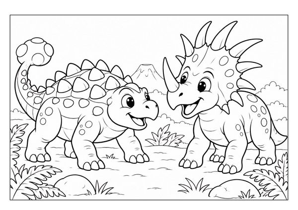 Produktbild: Dino Malbuch f&uuml;r Kinder ab 4 Jahren mit 50 s&uuml;&szlig;en Ausmalbildern