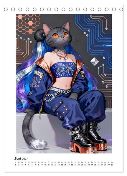 Produktbild: Fashion Cats - Weil Stil keine Grenzen kennt (Tischkalender 2027 DIN A5 hoch), CALVENDO Monatskalender