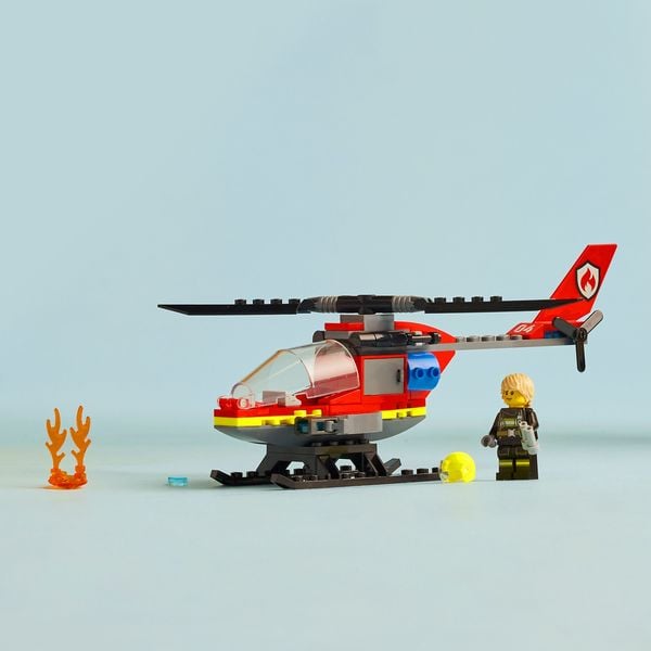 Produktbild: LEGO City 60411 Feuerwehrhubschrauber, Feuerwehr-Spielzeug mit Hubschrauber