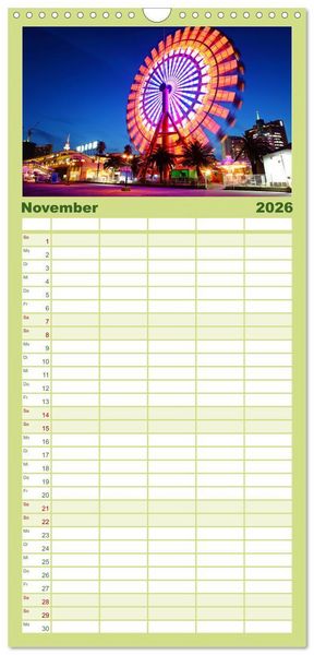 Produktbild: Familienplaner 2026 - Riesenr&auml;der - Ein Spa&szlig; f&uuml;r jung und alt. mit 5 Spalten (Wandkalender, 21 x 45 cm) CALVENDO