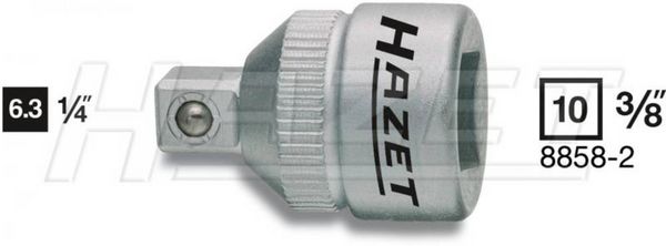 Produktbild: Reduzierst&uuml;ck 8858-2 Antriebs-4-KT.3/8 Zoll Abtriebs-4-KT.1/4 Zoll L.28mm HAZET