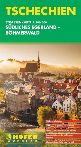 Produktbild: H&ouml;fer Stra&szlig;enkarte CS 004 Tschechien - S&uuml;dliches Egerland, B&ouml;hmerwald 1:200.000