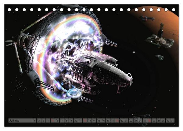Produktbild: Zukunftswelten (Science Fiction) (Tischkalender 2026 DIN A5 quer), CALVENDO Monatskalender