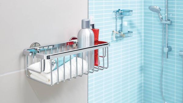 Produktbild: Tesa 40201-00000-00 ALUXX Duschkorb Klebstoff Chrom (gl&auml;nzend)