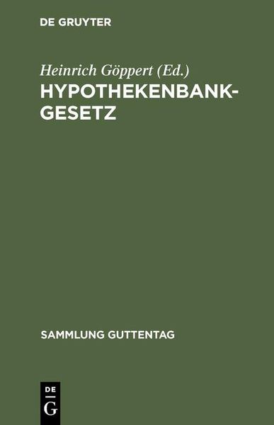 Produktbild: Hypothekenbankgesetz