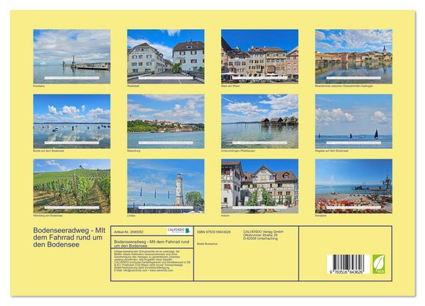 Produktbild: Bodenseeradweg - MIt dem Fahrrad rund um den Bodensee (Wandkalender 2026 DIN A3 quer), CALVENDO Monatskalender
