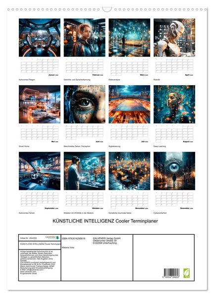 Produktbild: K&Uuml;NSTLICHE INTELLIGENZ Cooler Terminplaner (Wandkalender 2026 DIN A2 hoch), CALVENDO Monatskalender