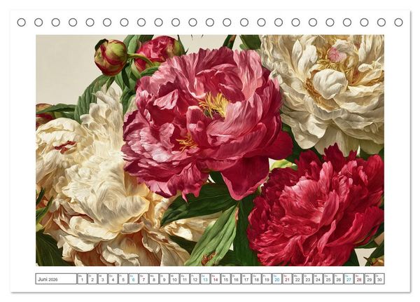 Produktbild: Florale Meisterwerke (Tischkalender 2026 DIN A5 quer), CALVENDO Monatskalender