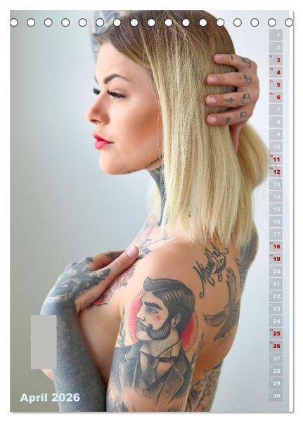 Produktbild: Beauty Tattoo Girls (Tischkalender 2026 DIN A5 hoch), CALVENDO Monatskalender