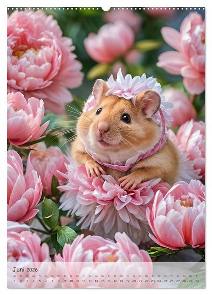 Produktbild: Hamster im Feiertagsfieber - Ein Jahr voller Flausch und Freude (hochwertiger Premium Wandkalender 2026 DIN A2 hoch), Kunstdruck in Hochglanz