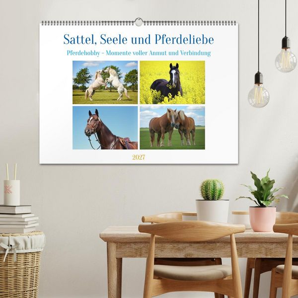 Produktbild: Sattel, Seele und Pferdeliebe (Wandkalender 2027 DIN A2 quer), CALVENDO Monatskalender