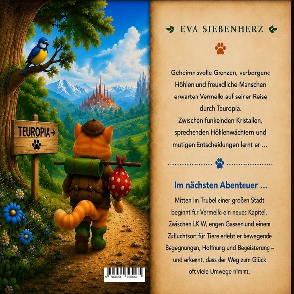 Produktbild: Vermello spaziert durch Teuropia, humorvolle und kindgerechte Katzengeschichten als Bilder- und Vorlesebuch in 12 Kapiteln als Einzelb&auml;nde