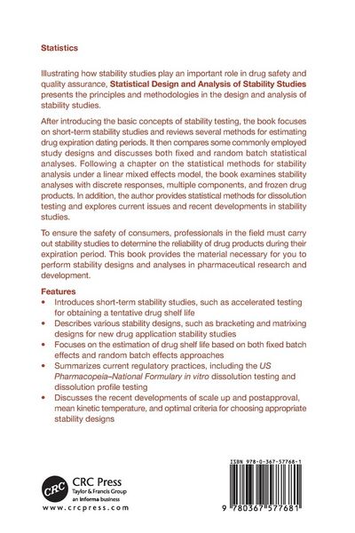 Produktbild: Statistical Design and Analysis of Stability Studies