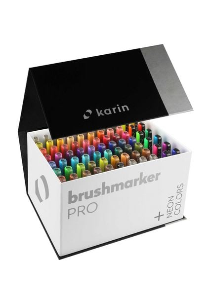 KARIN Marker Brushmarker PRO Mega Box PLUS, 75 Farben + 3 Blender