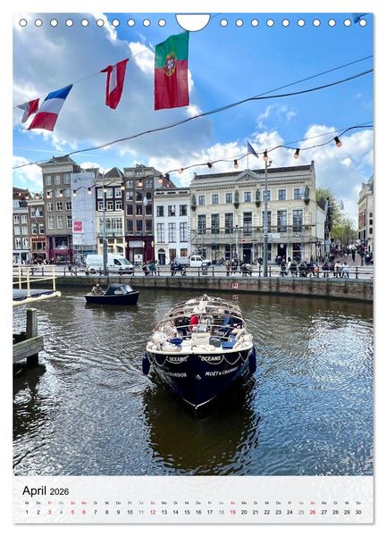 Produktbild: DIE GRACHTENSTADT AMSTERDAM (Wandkalender 2026 DIN A4 hoch), CALVENDO Monatskalender