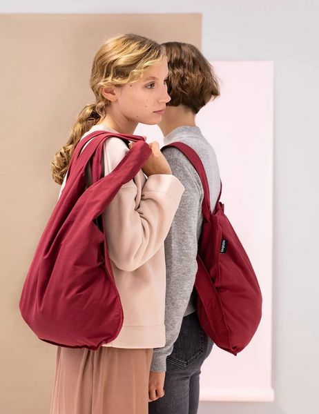 Produktbild: Notabag Original 2in1 Tasche & Rucksack - faltbare Einkaufstasche Backpack Bag - Wine Red