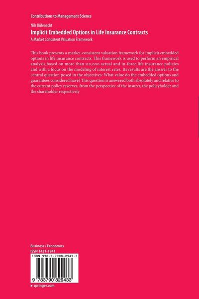 Produktbild: Implicit Embedded Options in Life Insurance Contracts