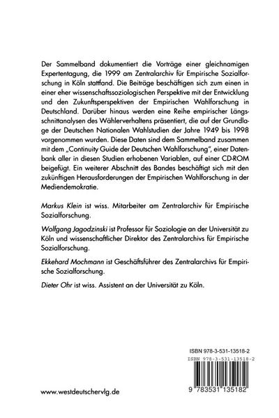 Produktbild: 50 Jahre Empirische Wahlforschung in Deutschland