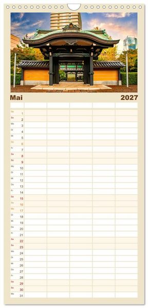 Produktbild: Familienplaner 2027 - Tokio - Tradition und Moderne mit 5 Spalten (Wandkalender, 21 x 45 cm) CALVENDO