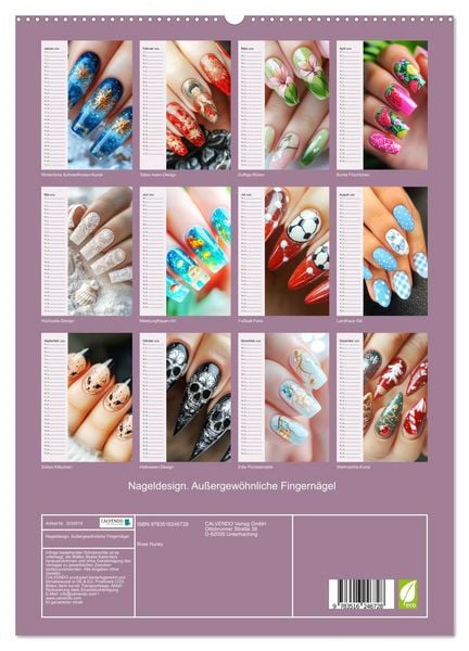 Produktbild: Nageldesign. Au&szlig;ergew&ouml;hnliche Fingern&auml;gel (hochwertiger Premium Wandkalender 2026 DIN A2 hoch), Kunstdruck in Hochglanz