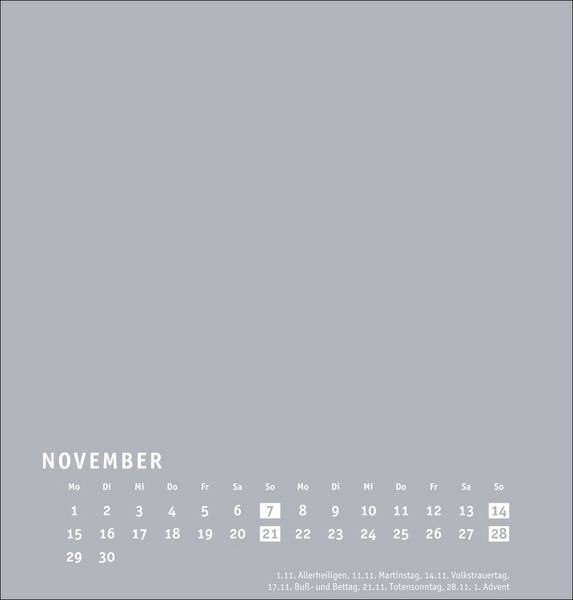 Produktbild: Premium-Bastelkalender silbergrau mittel 2027