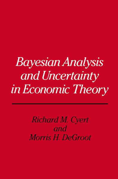 Produktbild: Bayesian Analysis and Uncertainty in Economic Theory