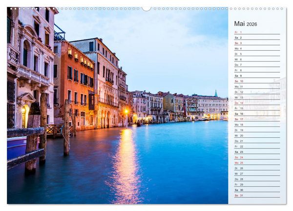 Produktbild: Venedig - Stille Momente (hochwertiger Premium Wandkalender 2026 DIN A2 quer), Kunstdruck in Hochglanz