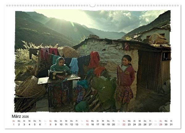 Produktbild: BEGEGNUNGEN IN NEPAL (Wandkalender 2026 DIN A2 quer), CALVENDO Monatskalender
