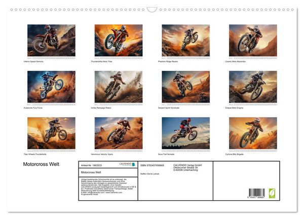 Produktbild: Motorcross Welt (Wandkalender 2026 DIN A2 quer), CALVENDO Monatskalender