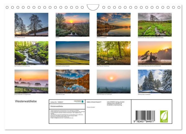 Produktbild: Westerwaldliebe (Wandkalender 2026 DIN A4 quer), CALVENDO Monatskalender