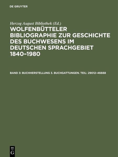 Produktbild: Buchherstellung 3. Buchgattungen. Teil: 29012&ndash;46668