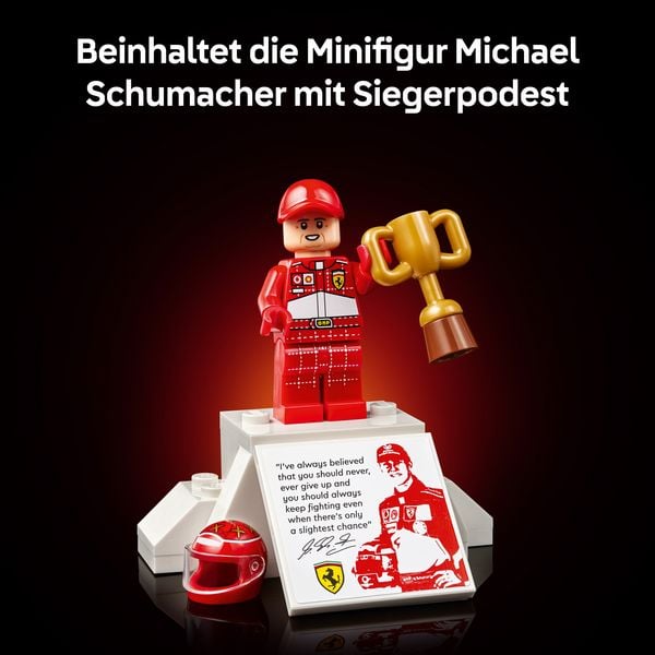 Produktbild: LEGO Icons Ferrari F2004 und Michael Schumacher Formel 1 Auto 11375