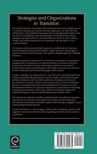 Produktbild: Strategies and Organizations in Transition