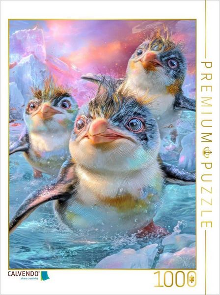 CALVENDO Puzzle Drollige Pinguine | 1000 Teile Lege-Größe 64x48cm Foto-Puzzle für glückliche Stunden