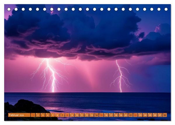Produktbild: Mega-Blitze (Tischkalender 2026 DIN A5 quer), CALVENDO Monatskalender