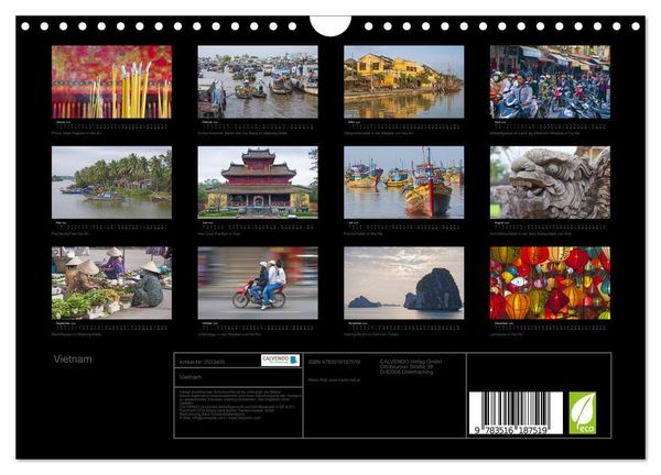 Produktbild: Vietnam (Wandkalender 2026 DIN A4 quer), CALVENDO Monatskalender