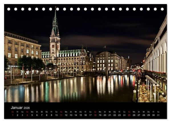 Produktbild: Hamburgs N&auml;chte (Tischkalender 2026 DIN A5 quer), CALVENDO Monatskalender
