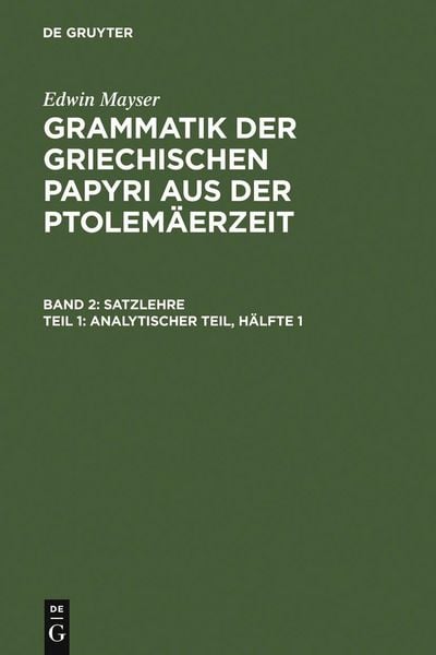 Produktbild: Analytischer Teil, H&auml;lfte 1