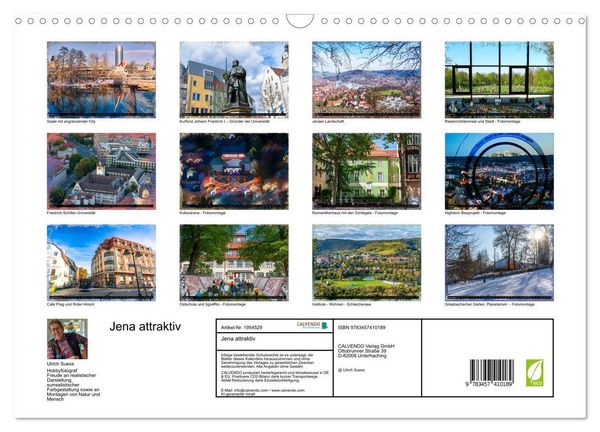 Produktbild: Jena attraktiv (Wandkalender 2026 DIN A3 quer), CALVENDO Monatskalender