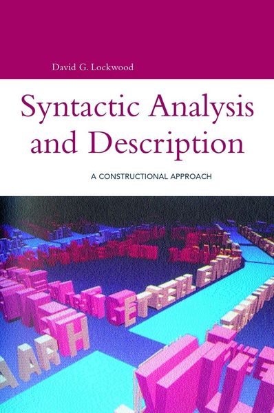 Produktbild: Syntactic Analysis and Description