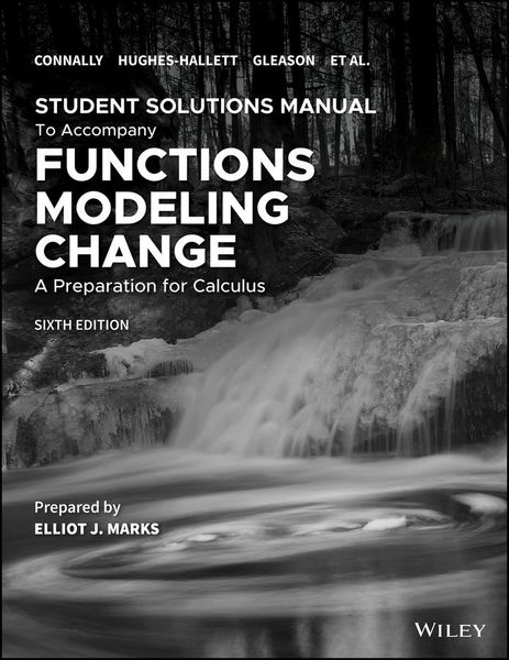 Produktbild: Functions Modeling Change: A Preparation for Calculus, 6e Student Solutions Manual