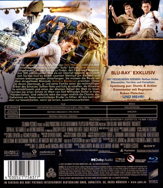 Uncharted - Blu-ray - Ruben Fleischer - Tom Holland;Mark Wahlberg