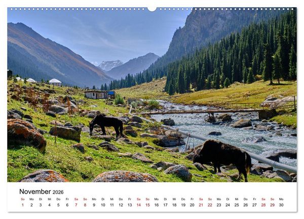 Produktbild: Zentralasien - Entlang der alten Seidenstra&szlig;e (hochwertiger Premium Wandkalender 2026 DIN A2 quer), Kunstdruck in Hochglanz