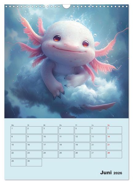 Produktbild: Axolotl. Lustiger Schwanzlurch mit Superkr&auml;ften (Wandkalender 2026 DIN A3 hoch), CALVENDO Monatskalender