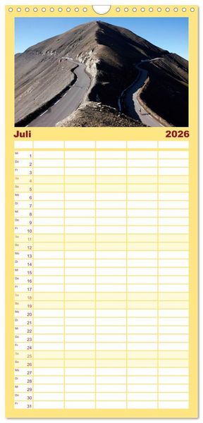 Produktbild: Familienplaner 2026 - Alpenp&auml;sse auf dem Rennrad Vol. 1 mit 5 Spalten (Wandkalender, 21 x 45 cm) CALVENDO
