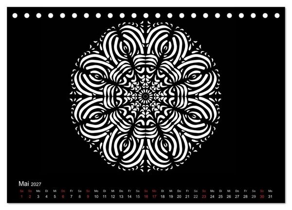 Produktbild: Entspannung und Ruhe durch Mandalas (Tischkalender 2027 DIN A5 quer), CALVENDO Monatskalender